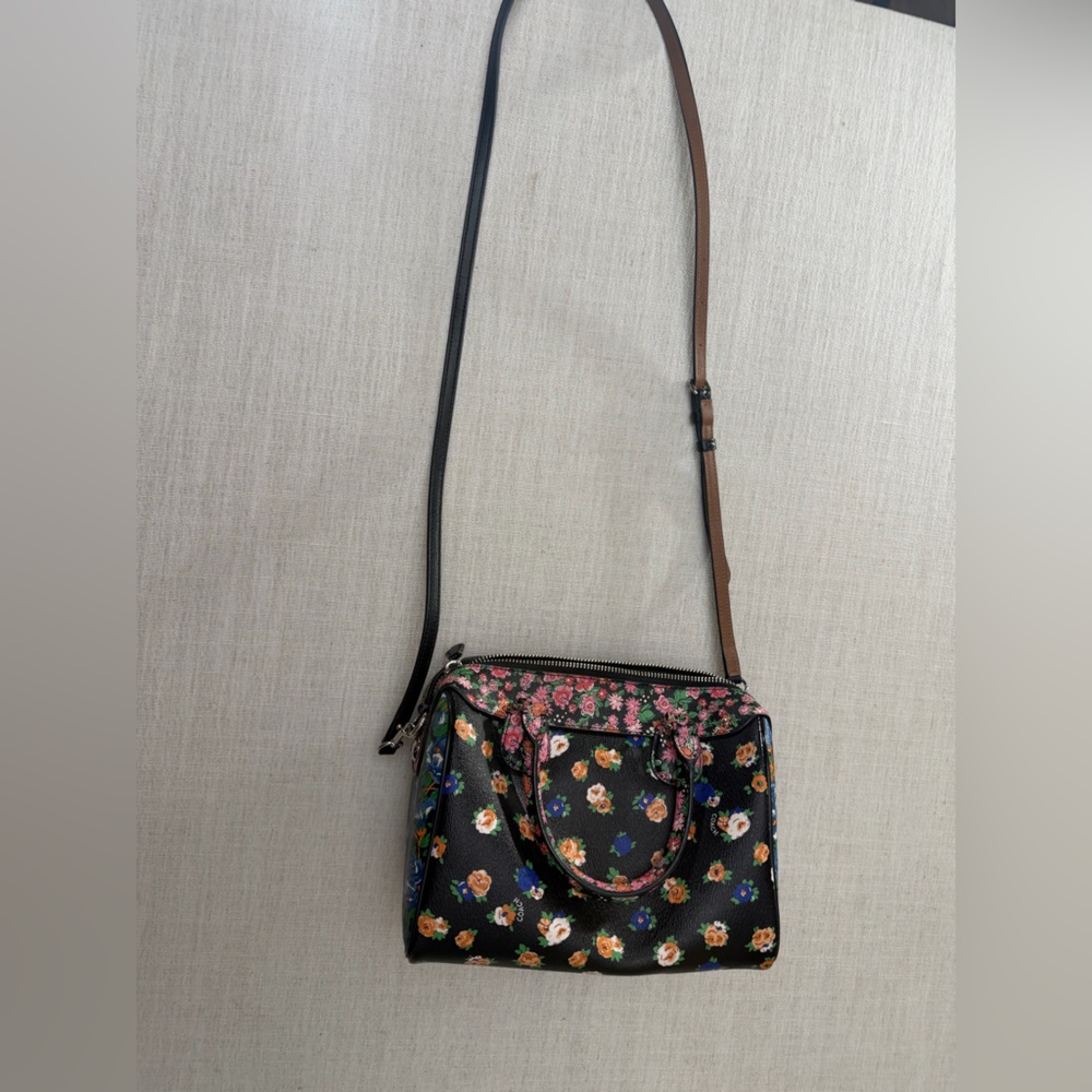 Coach Black Floral Crossbody Bag